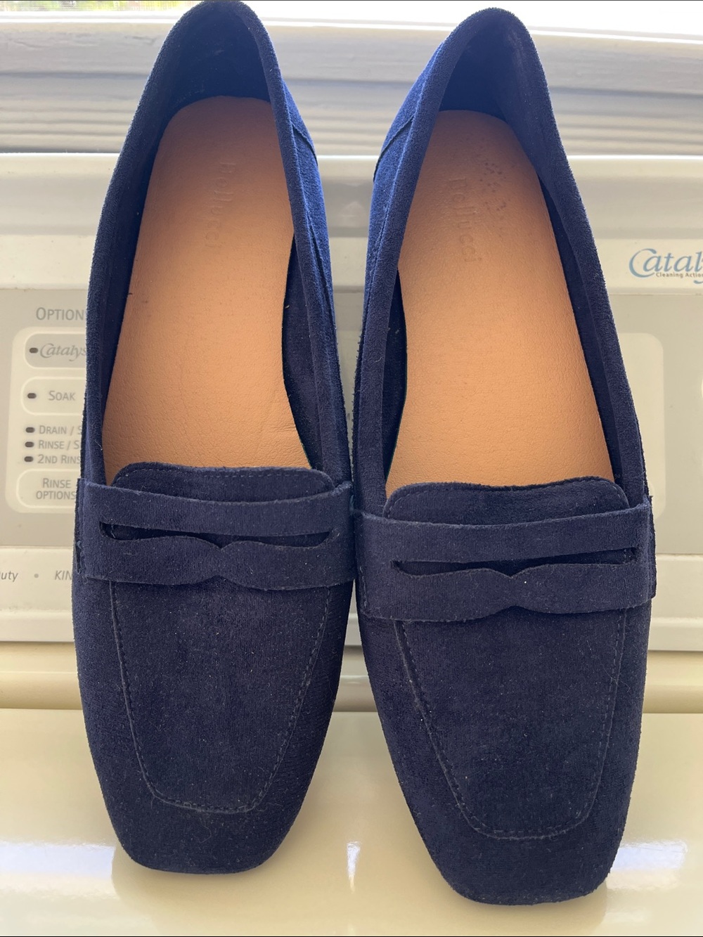 Women’s Navy Suede Loafers - Classic Slip-On Comfort